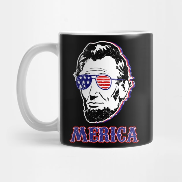 Lincoln Merica 4th of July Abe Lincoln American flag Gifts by Scar